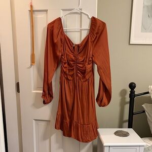Elegant Rust Orange Women's Dress